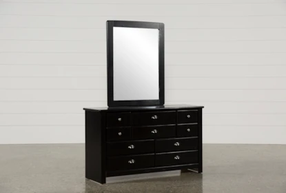 Summit Black Dresser Mirror Living Spaces