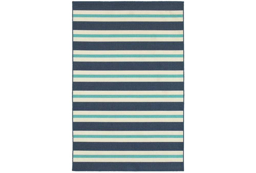8'5"x13' Outdoor Rug-Cabana Stripes Blue
