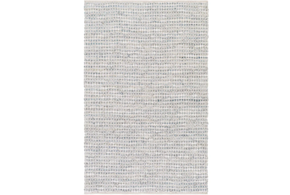 2'x3' Rug-Leather And Cotton Grid Grey