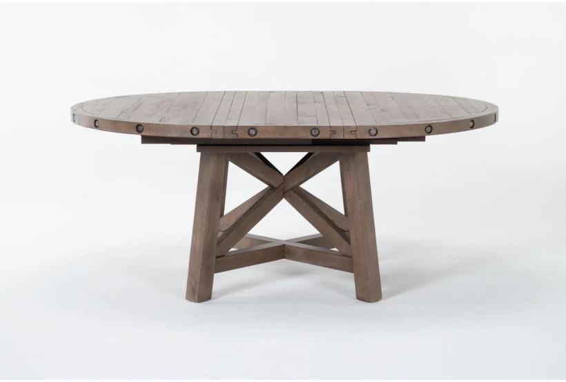 Jaxon Grey Wood Grey 54-72" Round To Oval Extendable Dining Table - 360