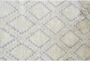 2'5"x8' Rug-Wool And Bamboo Hand Knotted Ice Blue - Detail