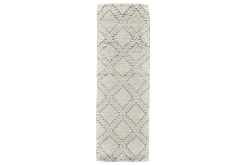 2'5"x8' Rug-Wool And Bamboo Hand Knotted Ice Blue - 360