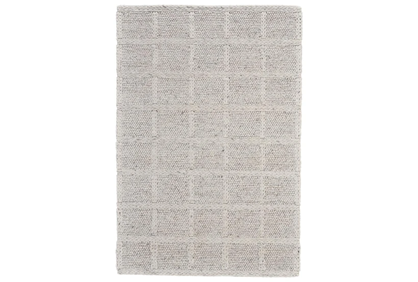 8'x11' Rug-Ivory Textured Handwoven Wool Grid - 360
