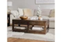 Harrison Brown Rectangle Coffee Table With Storage Drawers - Room