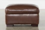 Cassidy Brown Leather Rectangle Ottoman - Front