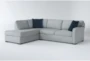Aspen Tranquil Blue Performance Fabric Foam 108" Fabric 2 Piece Modular L-Shaped Sectional With Right Arm Facing Armless Chaise
