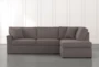 Aspen Dark Grey 2 Piece Sectional with Right Arm Facing Chaise - Front
