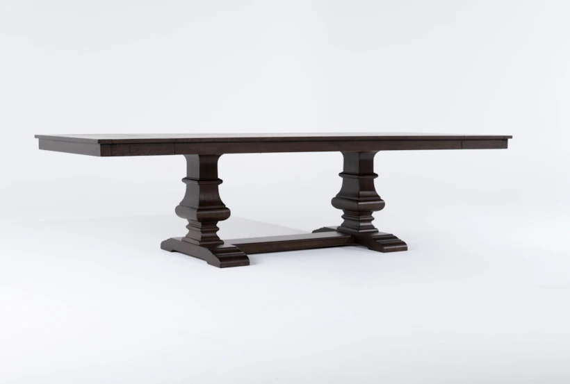 Sorensen Brown Wood Rectangular 86-114" Extendable Pedestal Dining Table - 360