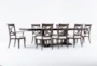 Sorensen Brown Wood 86-114" Extendable Pedestal Dining With Side Chair + Arm Chair Set For 8 - Room