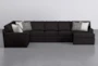 Prestige FoamChenille II 3 Piece 159" Fabric Sectional With Right Arm Facing Chaise - Signature