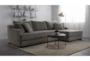 Lodge Fog Grey Chenille 2 Piece 139" Fabric Sectional With Left Arm Facing Oversized Chaise - Room