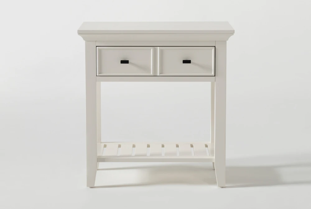 Presby White Open 29" 1-Drawer Nightstand With USB