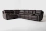 Juniper 128" 4 Piece Manual Reclining Sectional with Right Arm Facing Storage Console Loveseat - Signature