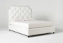 Sophia White II California King Upholstered Panel Bed - Side