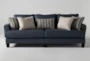 Elijah II 100" Fabric Blue Sofa