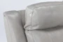 Serena Taupe Leather 87" Power Reclining Sofa with Power Headrest, Lumbar & USB - Detail