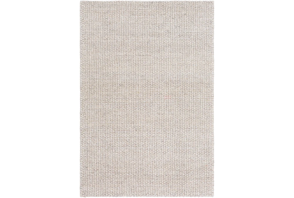8'x10' Rug-Polyester And Wool Handwoven Woven Ivory
