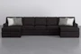 Prestige Foam II Chenille 3 Piece 156" Fabric Sectional With Double Chaise - Signature
