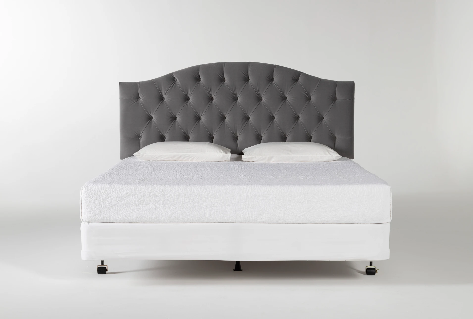 Bella California King Velvet Upholstered Headboard With Metal Bed Frame Living Spaces