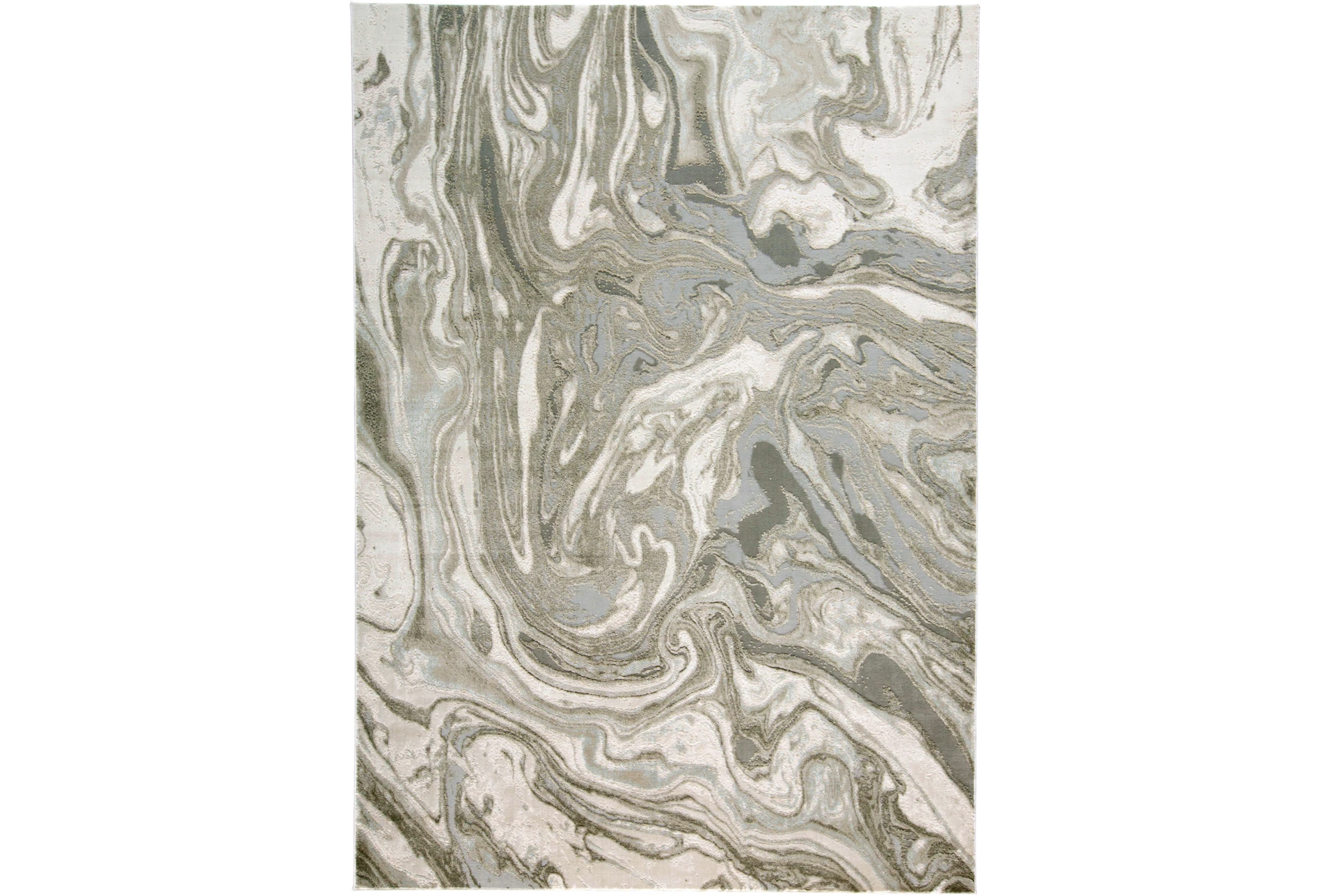 120X158 Rug-Marble Swirl Light Grey | Living Spaces