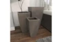 Tapered Rectangular Gray Iron Planters Set Of 3 - Room