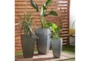 Tapered Rectangular Gray Iron Planters Set Of 3 - Room