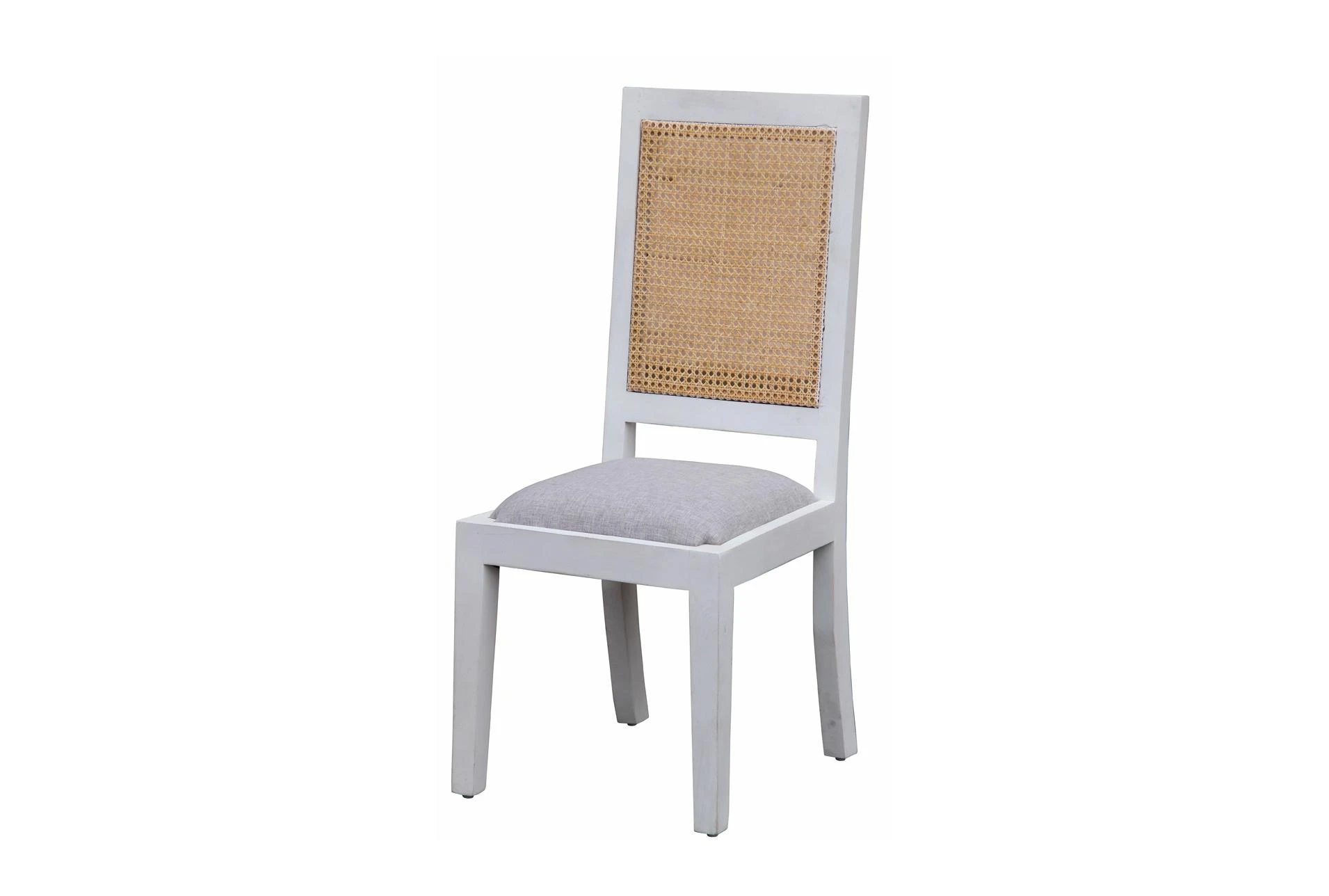 white wash  cane dining chair
