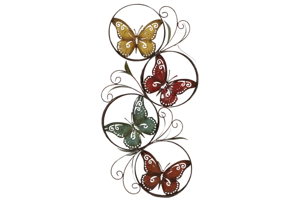 Multi 36 Inch Metal Butterfly Wall Decor | Living Spaces