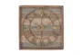 Brown 30 Inch Wood Metal Wall Clock - Front