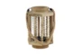 Beige 11 Inch Wood Glass Lantern - Back