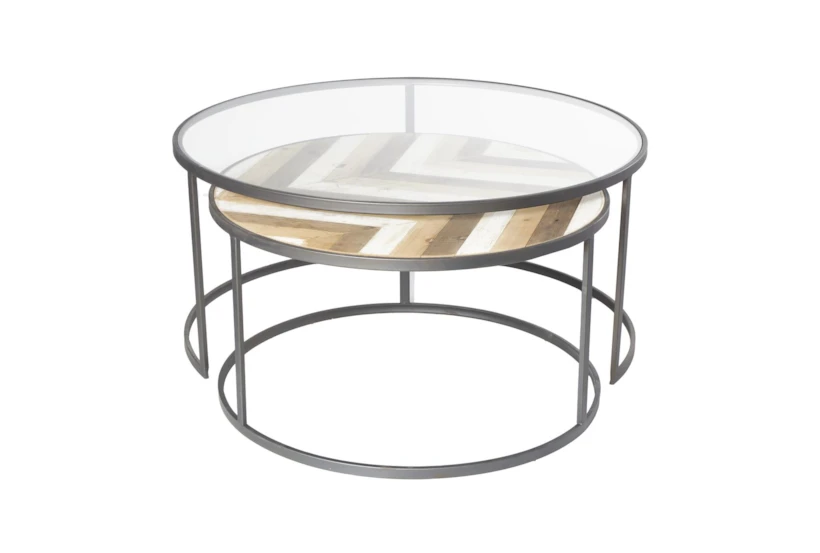 Nini Glass Round Nesting Coffee Table Set Of 2 - 360