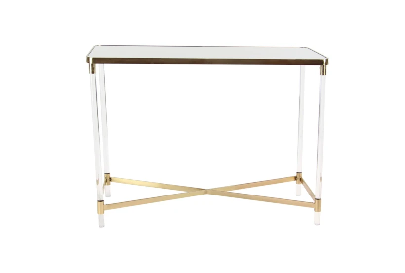 Acrylic + Gold 44" Entryway Console Table    - 360