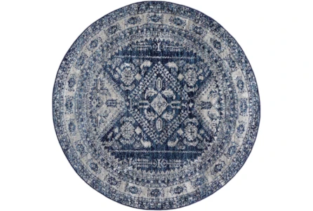 5'3 Round Rug-Traditional Blue