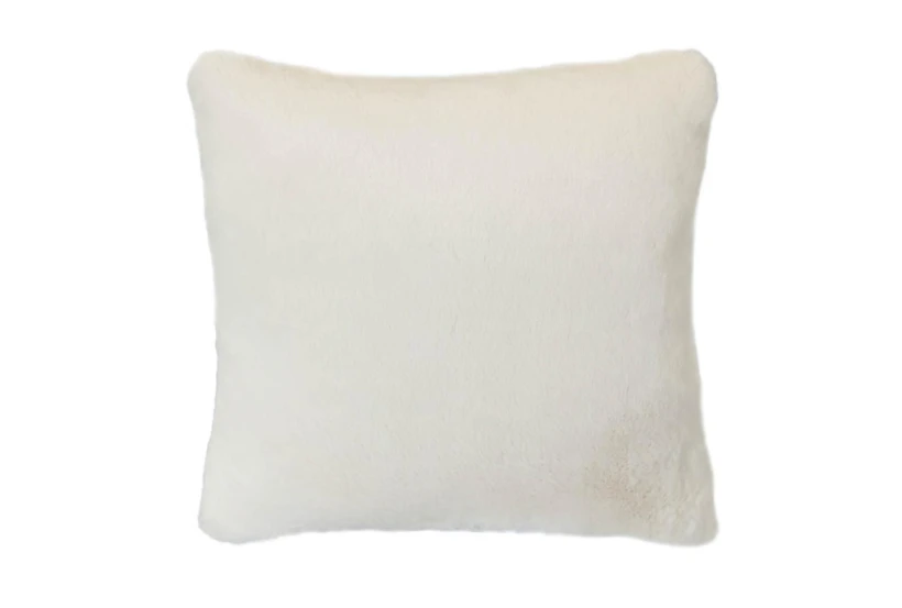 18x18 Accent Pillow-Ivory Plush Faux Fur - 360