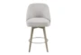 Ainsley Grey 26" Swivel Counter Height Stool With Back - Signature