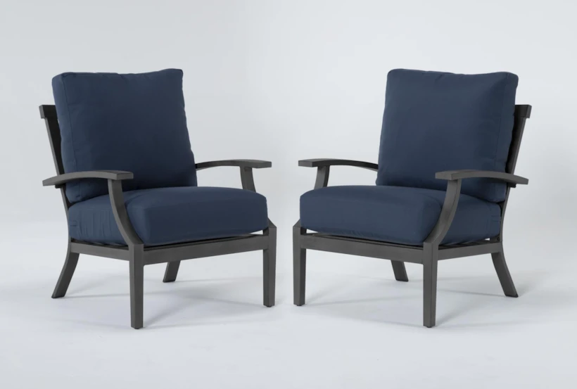 Martinique Navy Outdoor 2 Piece Chat Set - 360