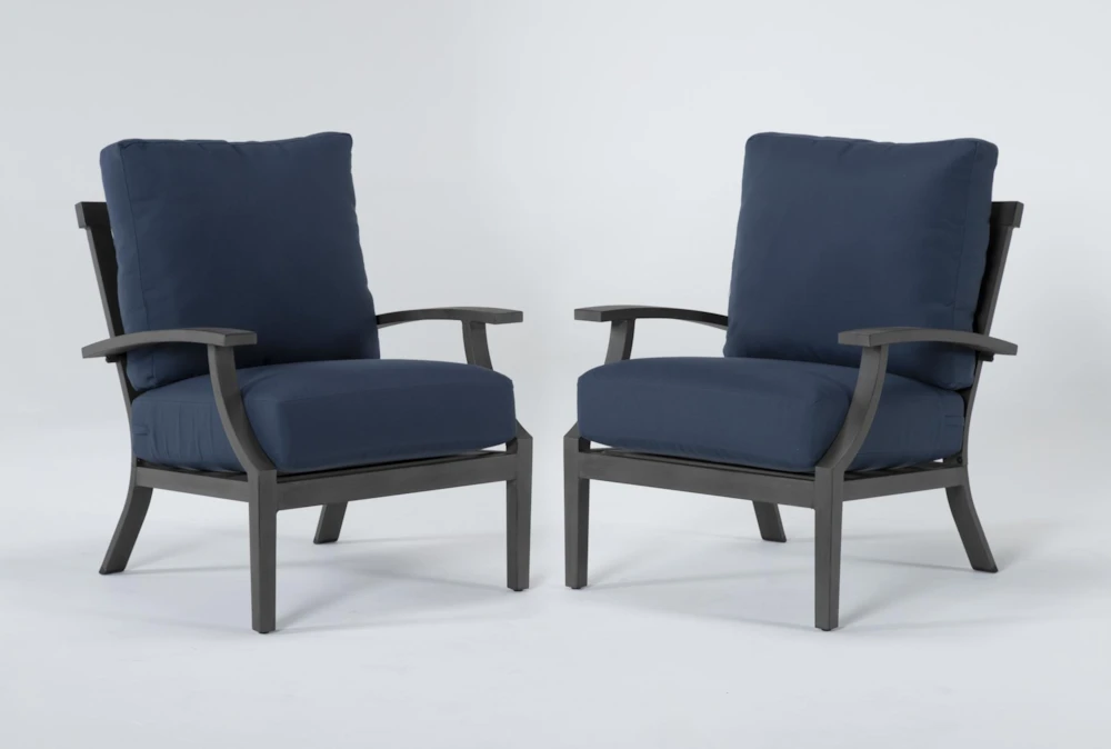Martinique Navy Outdoor 2 Piece Chat Set