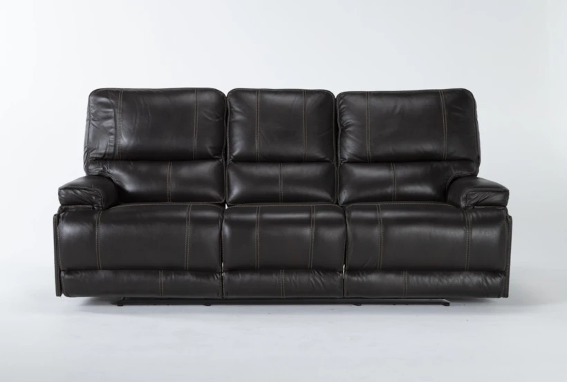 Watkins Coffee Leather 89" Power Cordless Reclining Sofa with Power Headrest & USB - 360