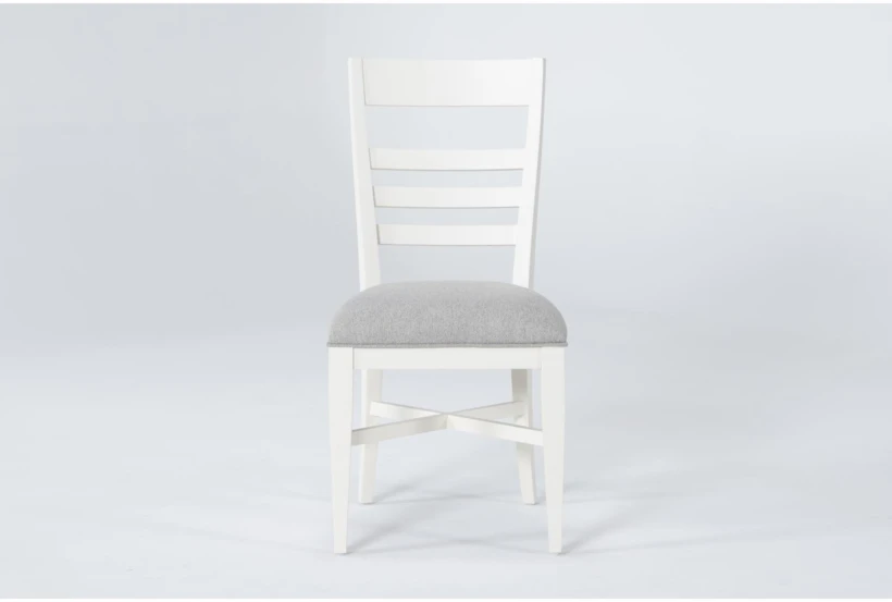 Ozzie White Upholstered Ladderback Dining Side Chair - 360