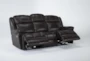 Eckhart Brown Leather 86" Power Reclining Sofa with Power Headrest & USB - Side