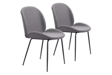 Grey Scooped Dining Chair Set Of 2