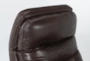 Gannon Leather Brown Swivel Glider Rocker Recliner with Adjustable Headrest - Detail
