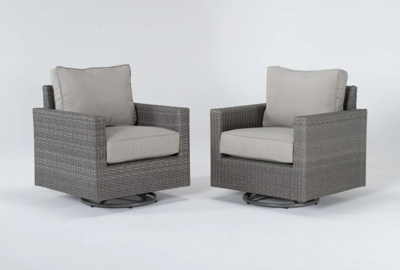 Mojave Outdoor 2 Piece Swivel Lounge Chair Conversation Set - 360