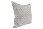 22X22 Gray Tonal Bead + Dart Pattern Throw Pillow - Front