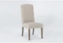 Betty Beige Armless Upholstered Dining Chair - Side