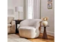 Billie White Boucle 35" Fabric Swivel Barrel Accent Chair - Room
