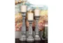 White Pine Wood Candle Holder Set Of 3 - Room