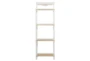 71" White + Brown Antiqued Wood 4 Tier Shelf - Front