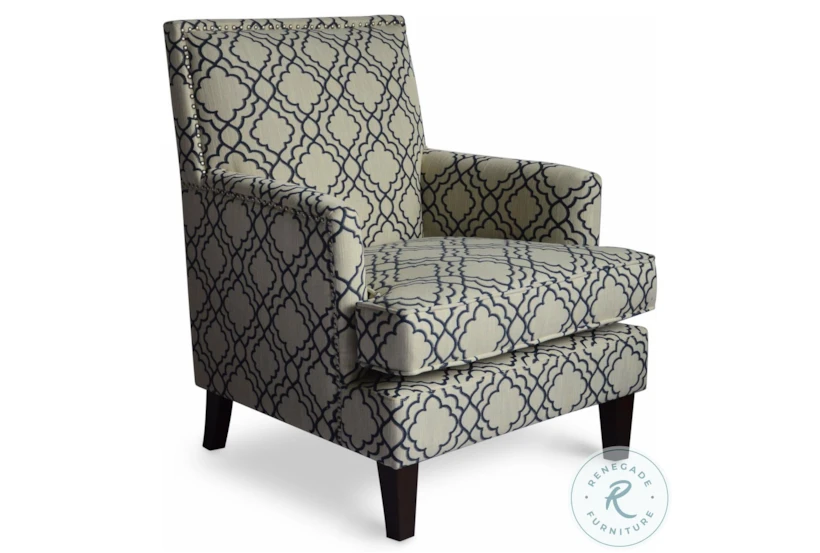 Chandler Midnight Grey Fabric Accent Arm Chair - 360
