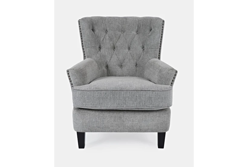 Campbell Grey Fabric Wingback Arm Chair - 360